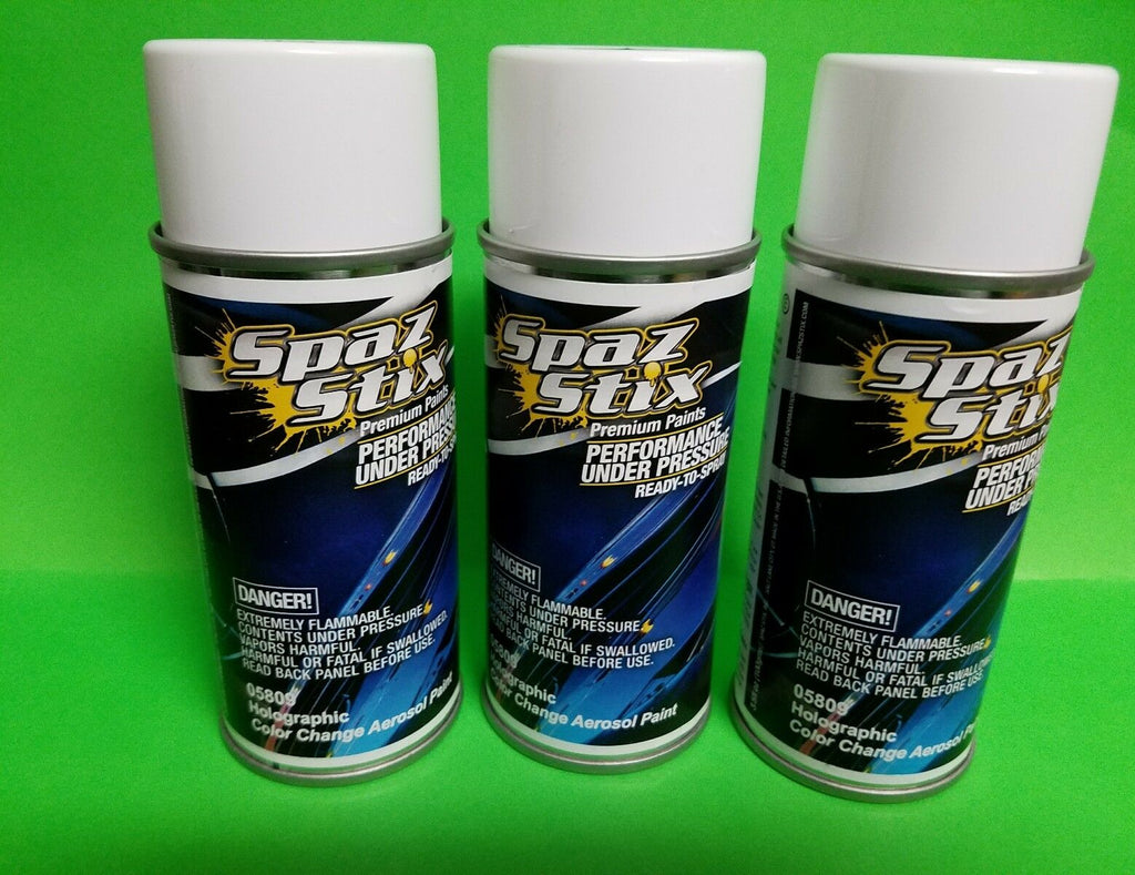 3 pack Spaz Stix Color Change Holographic Paint Aerosol R/C Lexan